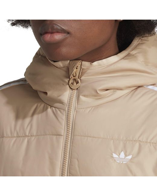 Adidas Originals Natural Premium Long Sleeve Slim Fit Short Puffer Jacket
