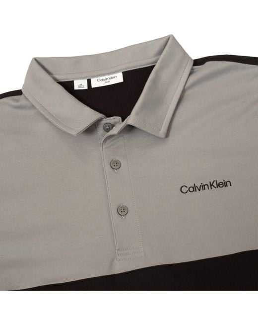 Calvin Klein Black Jc Block Short Sleeve Performance Polo Shirt for men