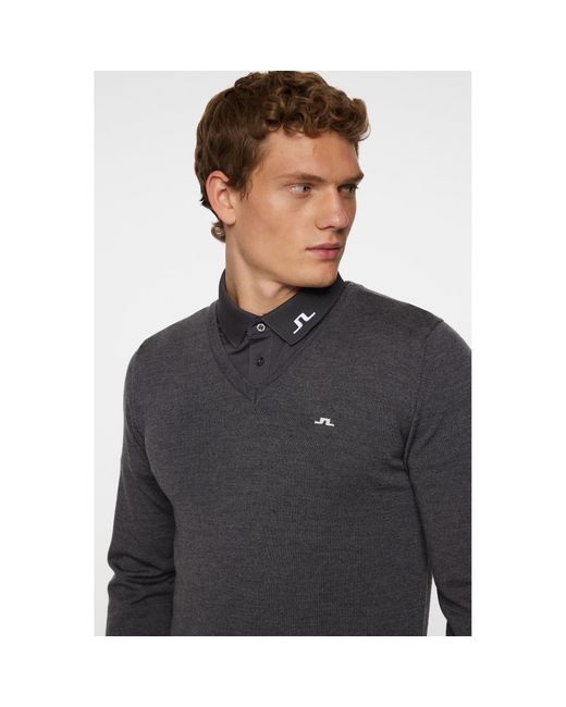 J.Lindeberg Gray Junior.Lind Lymn Knitted Crew Neck Jumper for men