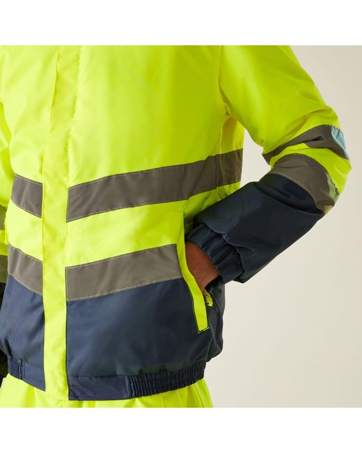 Regatta Green Waterproof Hi-Vis Bomber Jacket for men