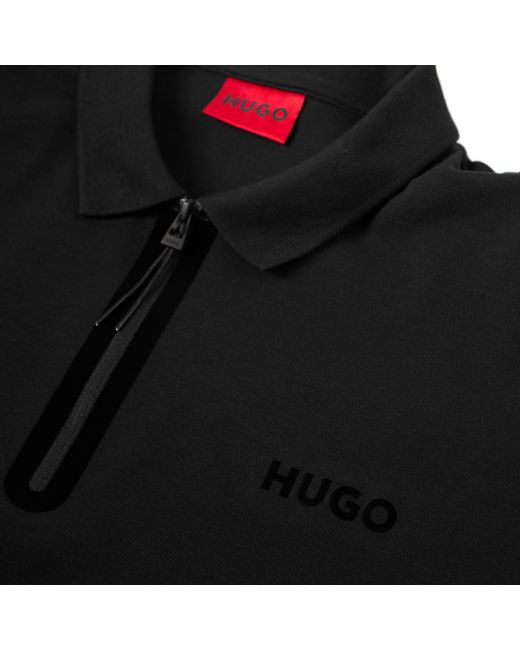 HUGO Black Dubilo Short Sleeve Polo Shirt for men