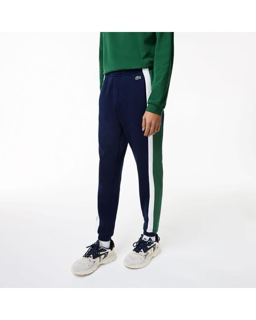 Lacoste Blue Brushed Fleece Cut & Sewn Training Joggers for men