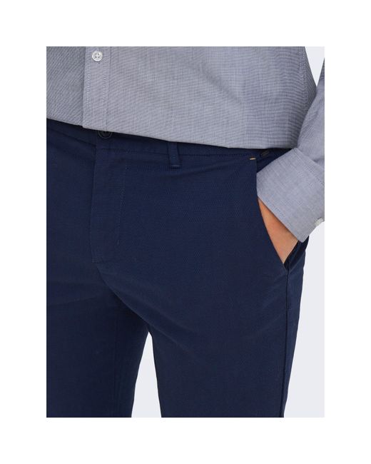 ONLY Blue Slim Fit Trousers for men