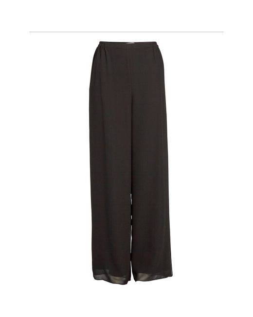 Gina Bacconi Black Chiffon Layered Trouser With Slits