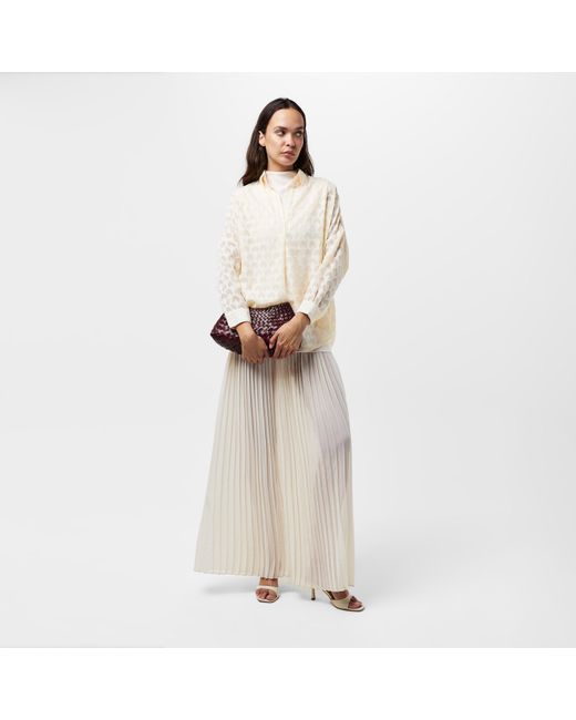 French Connection White Geo Burn-Out Popover Shirt