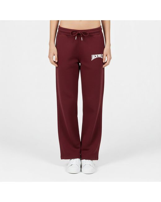 Jack Wills Red Jw Varsity Open Hem Fleece Joggers
