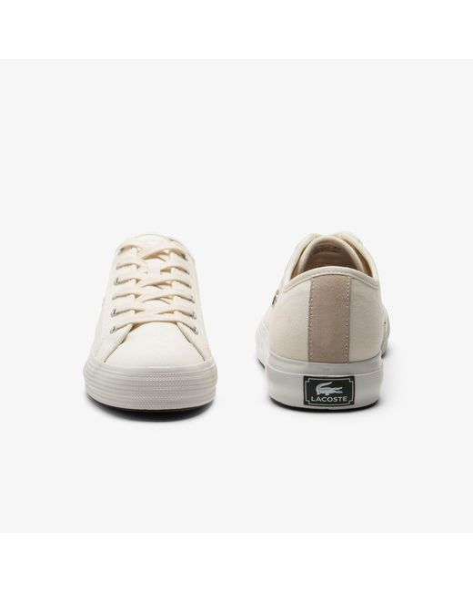 Lacoste White Backcourt Canvas Low Trainers Size 9 for men