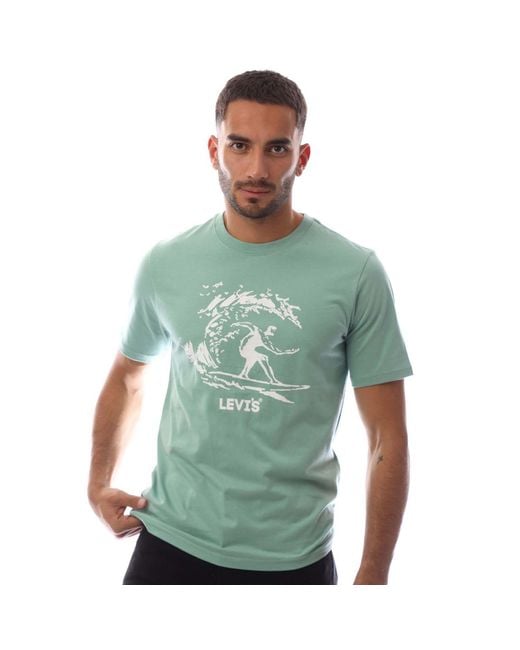 Levi's Green Short-Sleeve Relaxed Fit Oversized T-Shirt for men