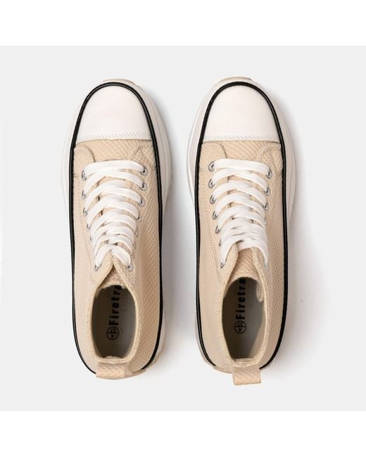 Firetrap Natural Platform Hi Top Ladies Trainers