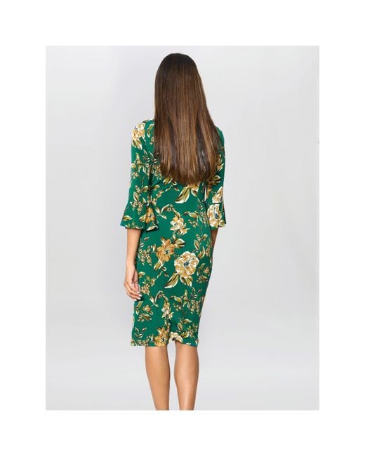 Gina Bacconi Green Yasmine Floral Dress