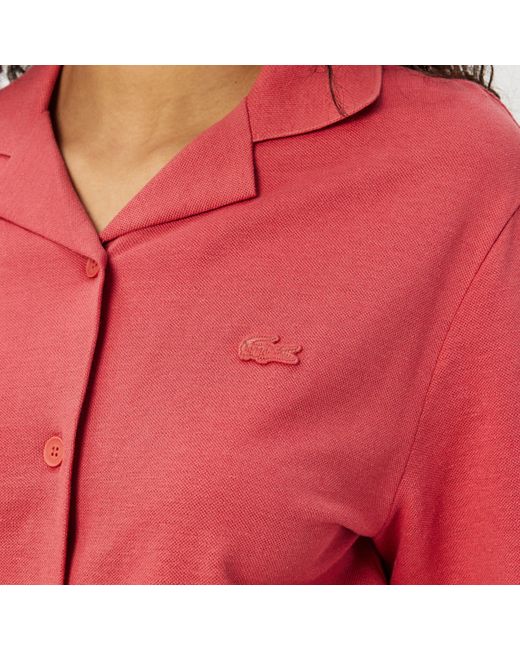 Lacoste Red Short-Sleeve Dress Shirt