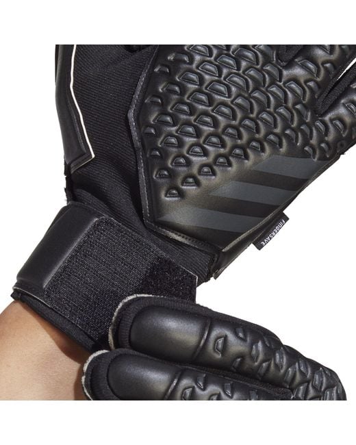 Adidas Black Predator Match Fingersave Goalkeeper Gloves Adults
