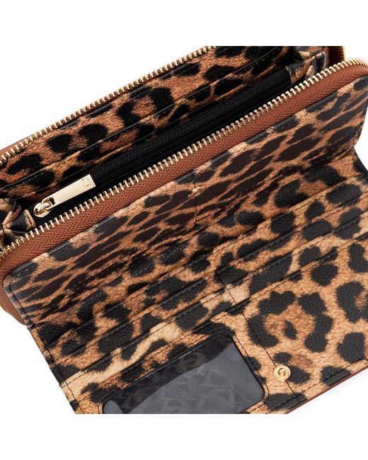 Dune Brown Krissyo Leopard Lined Tan Purse
