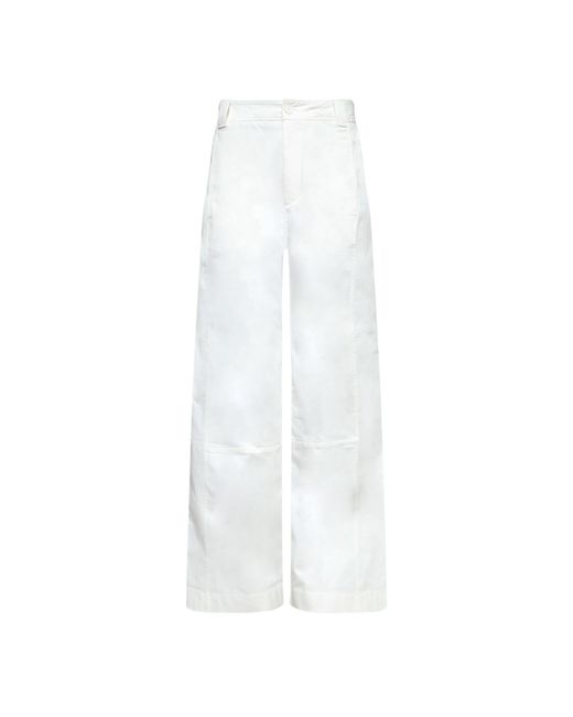 Lacoste White Cotton Gabardine Trousers