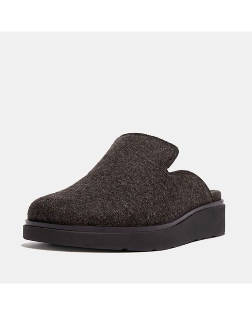 Fitflop Brown Gen-Ff Felt Mules