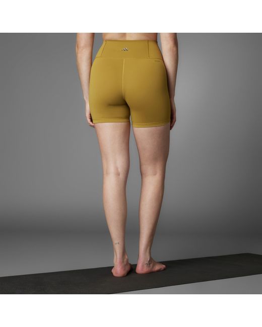 Adidas Yellow All Me 5-Inch Short Leggings