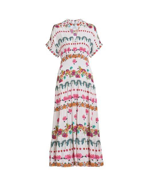 Gina Bacconi White Sasha Floral Shirt Dress