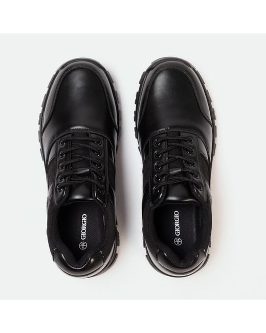 GIORGIO Black Leather Shoes for men