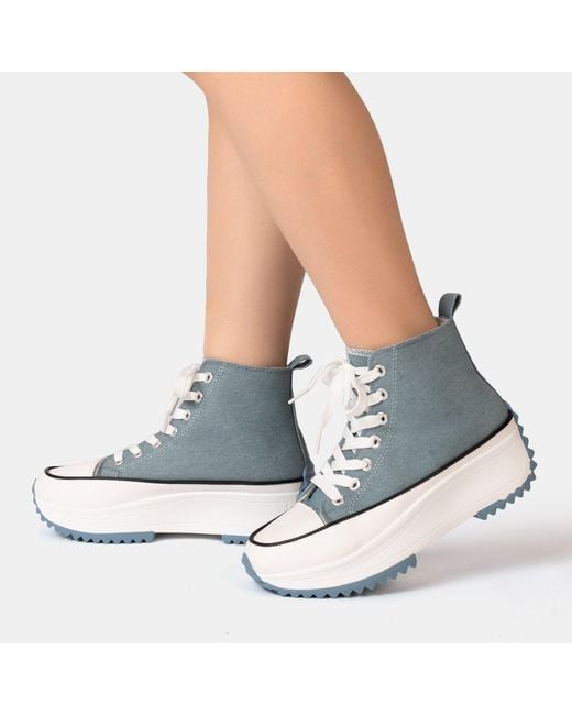 Firetrap Blue Platform Hi Top Ladies Trainers