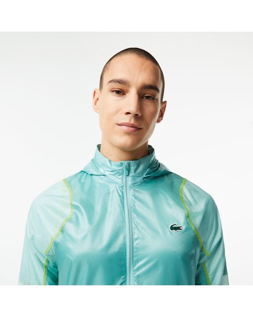 Lacoste Blue Water-Resistant Rain Anorak for men