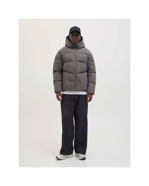 Jack & Jones Black Global Puffer Jacket Plus Size for men