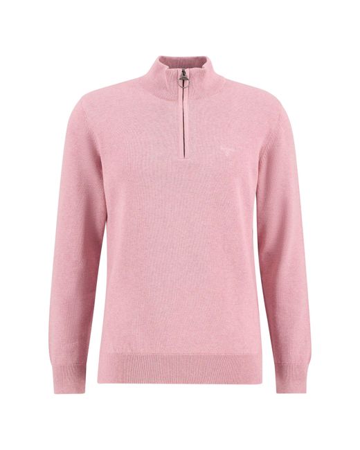 Barbour Pink Half-Zip Jumper for men