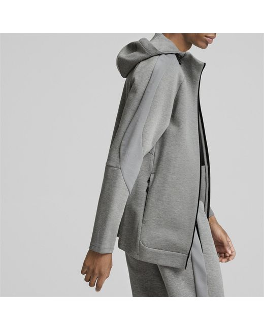 PUMA Gray Evostripe Full Zip Fleece Fabric for men