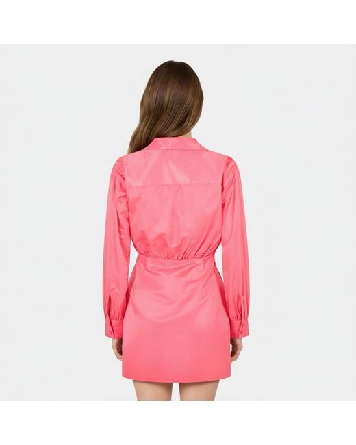 Jack Wills Pink Draped Shirt Dress