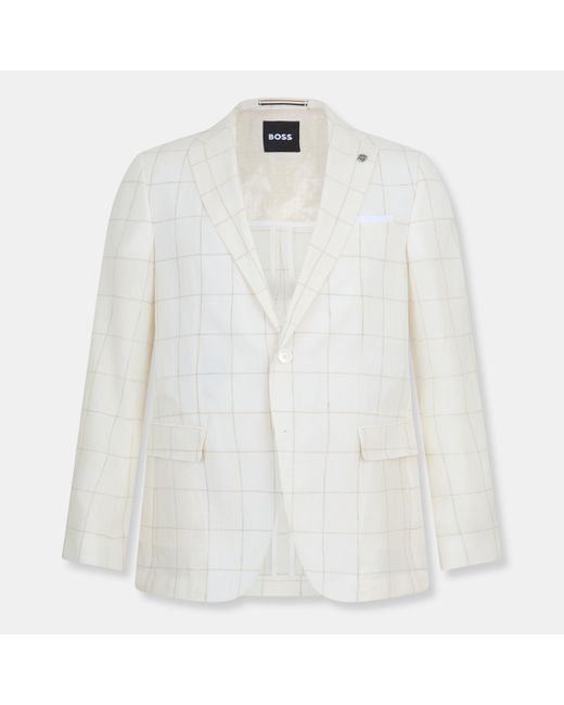 Boss White H Hutson Formal Jacket for men
