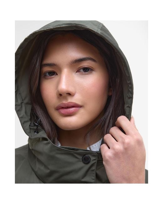 Barbour Gray Lolita Showerproof Long Sleeve Concealed Hood Rain Anorak