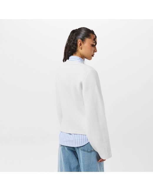 Raey White V-Neck Cardigan