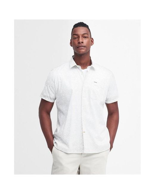 Barbour White Horsehill Regular Short Sleeve Shirt for men