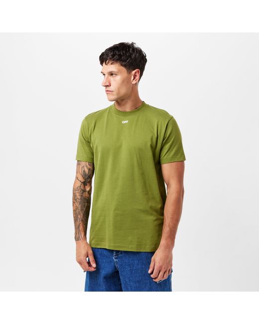 Off-White c/o Virgil Abloh Green Brick Arrow Crew Neck Short Sleeve T-Shirt for men