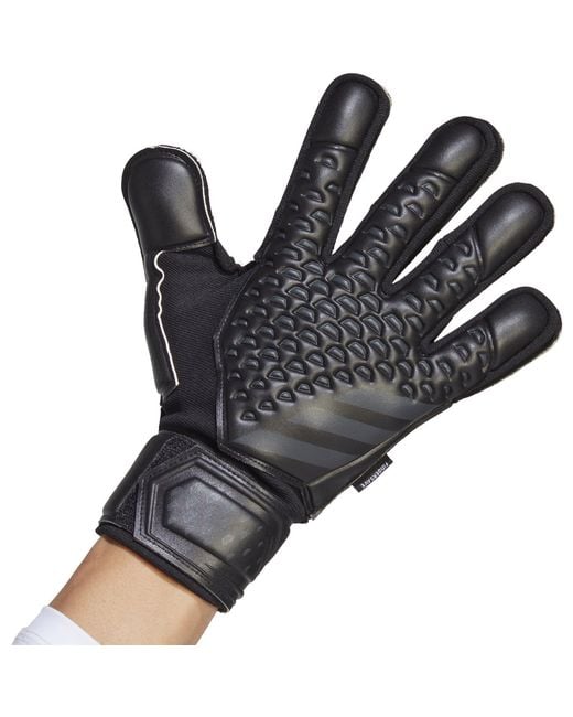 Adidas Black Predator Match Fingersave Goalkeeper Gloves Adults