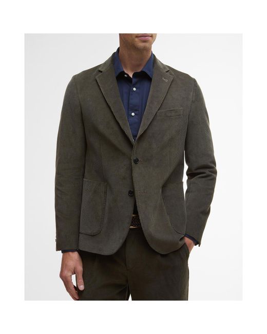 Barbour Black Wallington Corduroy Long Sleeve Blazer for men