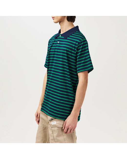 Firetrap Green Classic Striped Polo for men