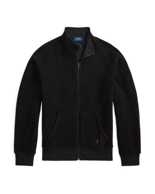 Polo Ralph Lauren Black Lounge Full-Zip Mock Neck Top for men