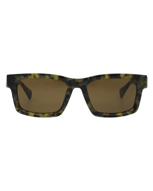 AllSaints Brown Structured Rectangle Sunglasses for men