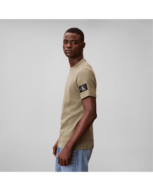 Calvin Klein Green Badge Waffle Tee for men