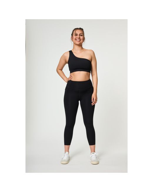 GIRLFRIEND COLLECTIVE Blue One Shoulder Non Wired Low Impact Sports Bra