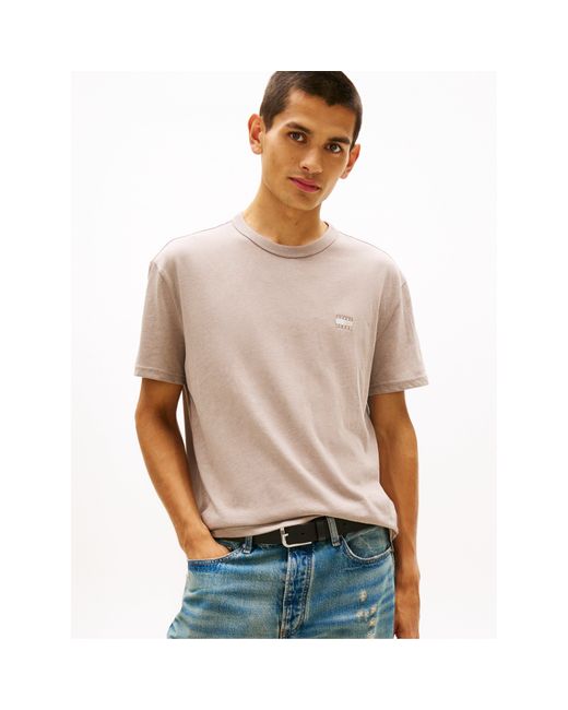 Tommy Hilfiger Pink Classic Tommy Small Badge T Shirt for men