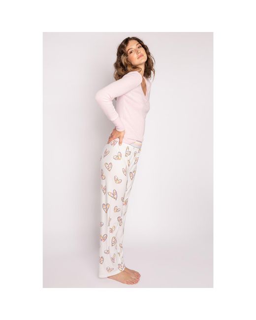 Pj Salvage Pink A Heart Full Of Daisies Pant