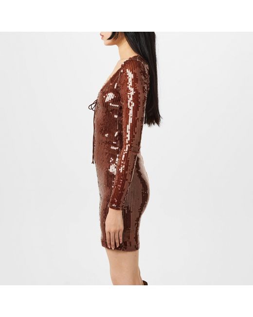 bardot verona sequin mini dress Bardot Verona Sequin Mini Dress Chocolate