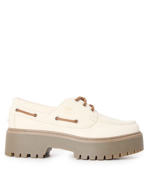 Timberland White Stone Street Natural Nubu Boat Shoes