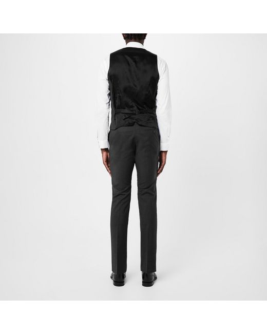 Without Prejudice Black Kilburn Slim Fit Waistcoat for men