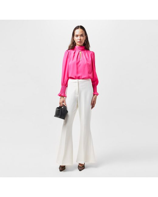 French Connection White Arlette Straight Leg Trousers