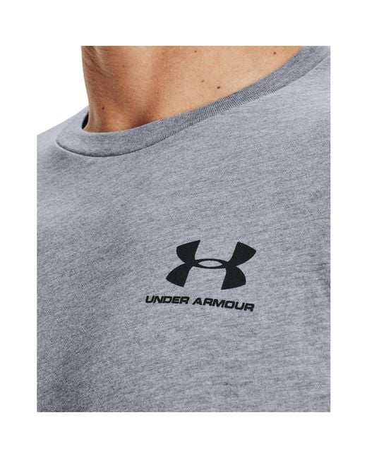 Under Armour Gray Sportstyle Left Chest Short Sleeve Super Soft T Shirt For Training And Fitness, Fast-drying T Shirt With Graphic for men