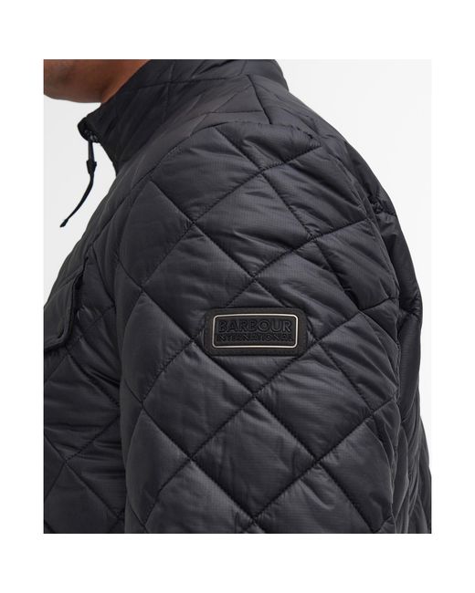 Barbour Black Ariel Box Diamond Quilted Jacket for men