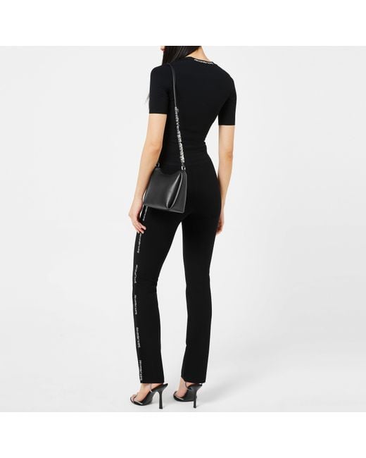 Alexander Wang Black Jacquard Logo Bootcut Trousers