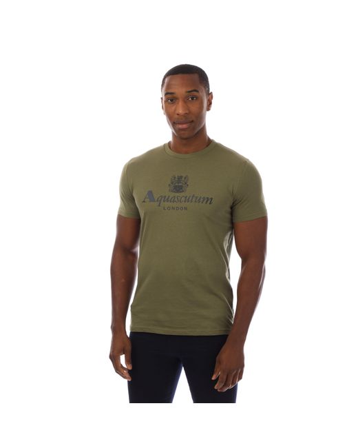Aquascutum Green Regular Fit T-Shirt for men